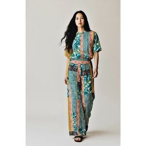 Johnny Was Paisley Rachel Pant Pull-On Silk Multicolor Women's Size XL NWT